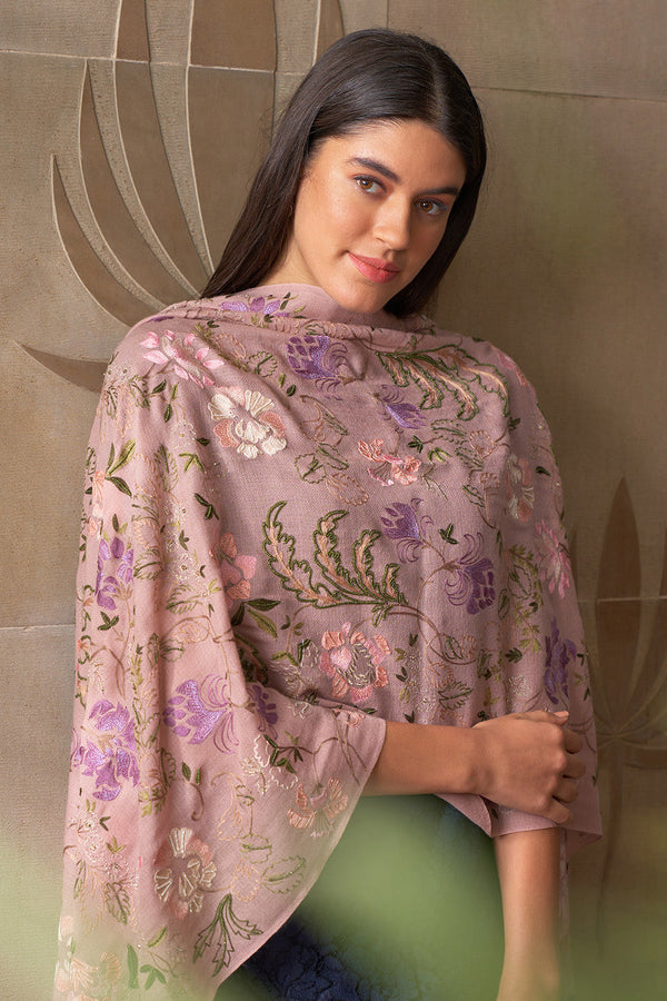 Empress Dream Embroidered Pure Cashmere Stole